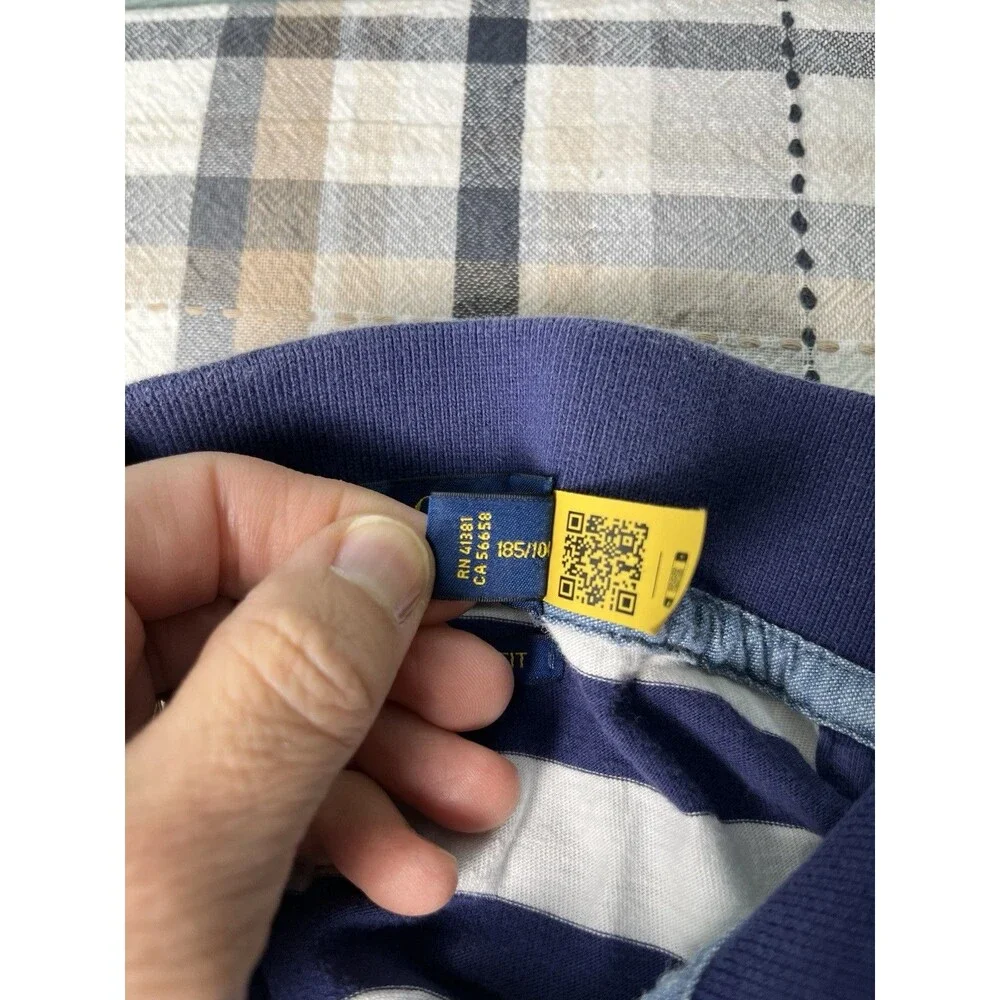 Polo Ralph Lauren Classic Fit Blue/White Striped Short Sleeve Shirt Size XL